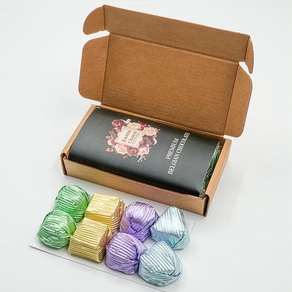 Ksana Choco Luxury Handmade Chocolate Gift Box - 8 Assorted Pralines - Small Gourmet Candy Gift for Men and Women, Birthday, Thank You & Sympathy