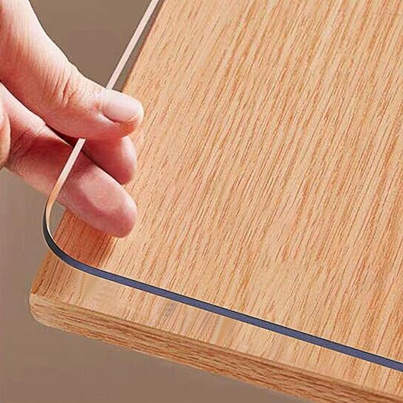 14 x 24 in Clear Desk Mat 1.5mm Plastic Table Protector Pad | Waterproof, Wipe Clean, Cut to Size, Anti-Spill Stain Resistant Furniture Protector Pad for Dining Coffee Tables, Dressers