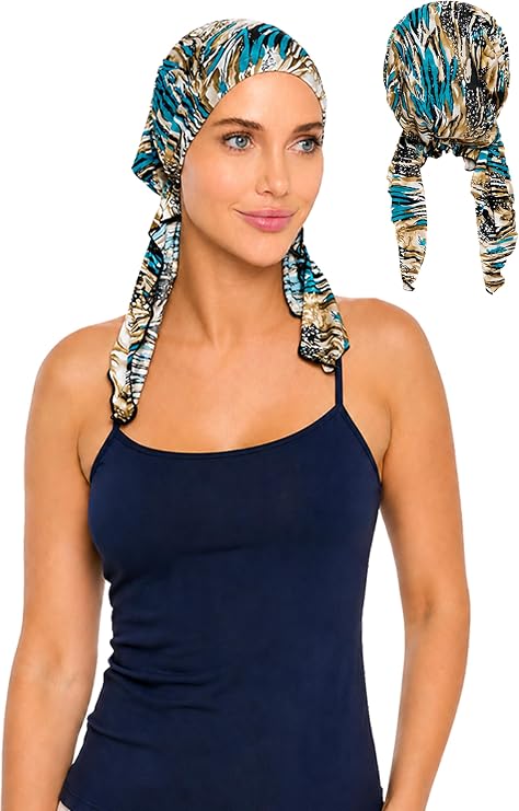 Ashford & Brooks Pre Tied Bandana Turban Chemo Head Scarf Sleep Hair Cover Hat