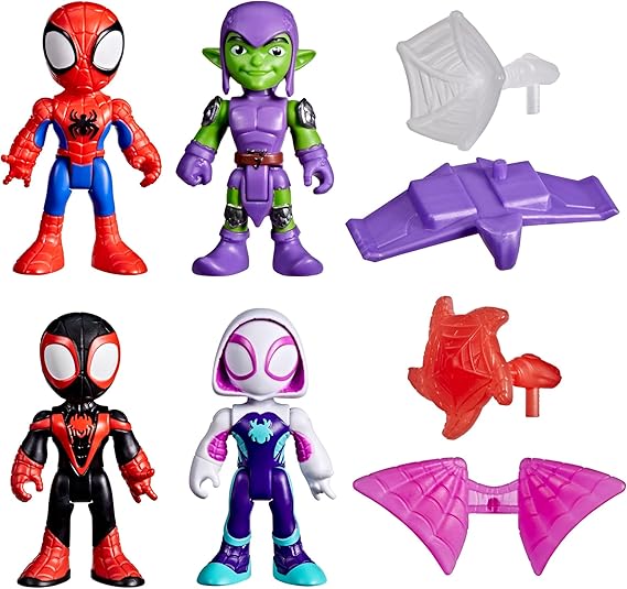 Marvel Spidey and His Amazing Friends Web-Slinging Adventure Set, 3-Inch-Scale (7.6 cm) Action Figure Set, Spider-Man Toys for Kids Ages 3+