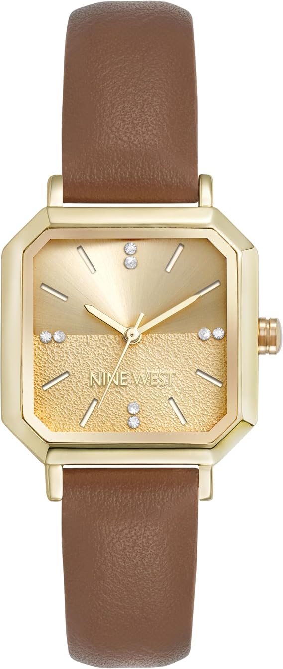 Nine West Women's Genuine Crystal Accented Strap Watch