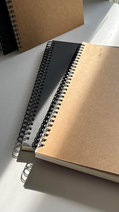 Difference Promotion Spiral Notebook, Kraft Cover, B5 Size (182x257 mm), 100 Leaves (Striped)