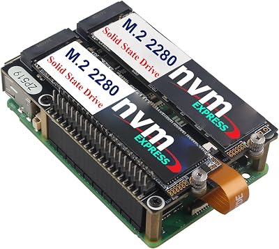 ZDE ZP519 PCIe to Dual M.2 HAT Key M NVMe SSD PCIe Peripheral Board Solid State Drive Adapter Board for Raspberry Pi 5 Support M.2 NVMe SSD 2230 2242 2260 2280