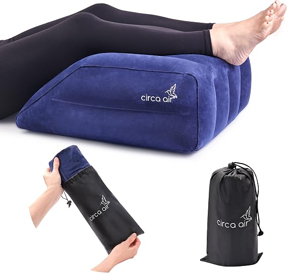 Inflatable Leg Elevation Pillows for Swelling and Edema Relief, Travel Wedge Pillow for Legs, Foot Ankle Knee and Lower Back Pain Support, After Surgery Products