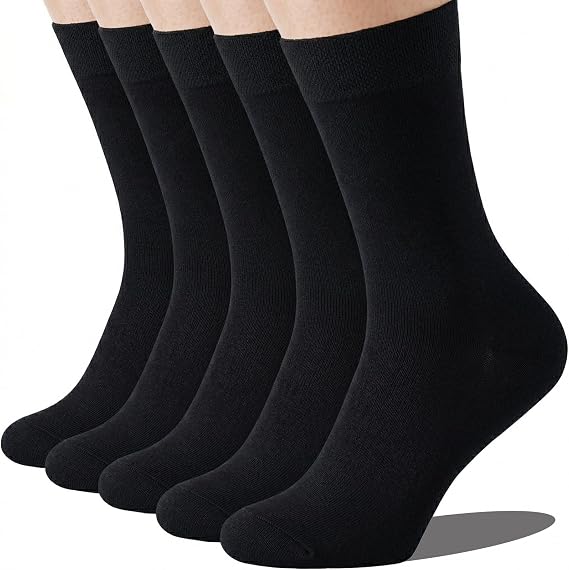 Mens Cotton Dress Socks - 5/10 Pairs Thin Comfy Breathable Socks