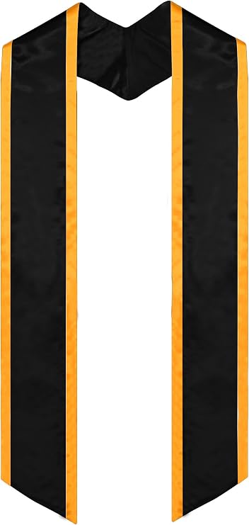 GraduationMall Plain Graduation Honor Stole Angled End With Trim Unisex Adult 72" Long
