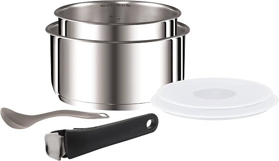 Tefal Ingenio Saucepan Set, Stainless Steel, 6-Piece
