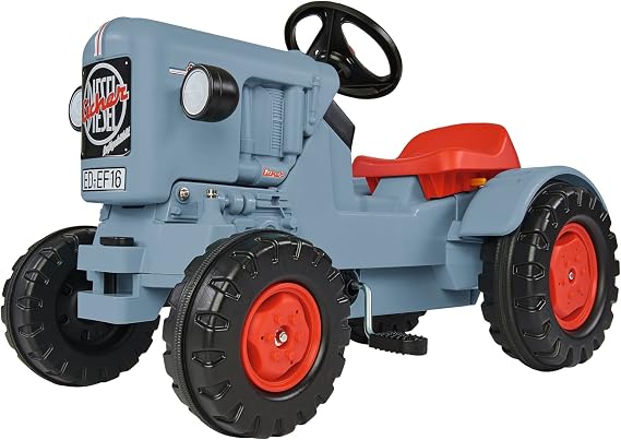BIG - Traktor Eicher Diesel ED 16 - Trettraktor mit 3-Stufen Sitzverstellung Kinderfahrzeug mit Präzisionskettenantrieb Tretfahrzeug für Kinder ab 3 Jahren Grau