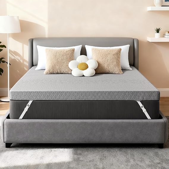 Extra Firm Mattress Topper Queen: 3 Inch Super Extra Support Bed Topper, High Density Memory Foam for Back Pain Relief, Removable & Washable Cover, Non-Slip, CertiPUR-US & Oeko-Tex Certified 80x60