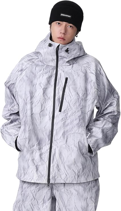 3L Denim Print Snowboard Jackets for Men Women Baggy Waterproof Hooded Snow Jacket 24-25 New Insulated Ski Coat