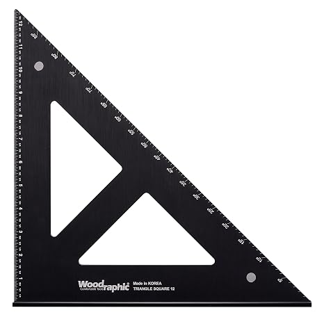 12 Inch Carpenters Square CNC Aluminum Right Angle Layout and Marking Tool for Framing, Joinery, and Cabinetmaking in Precision Woodworking