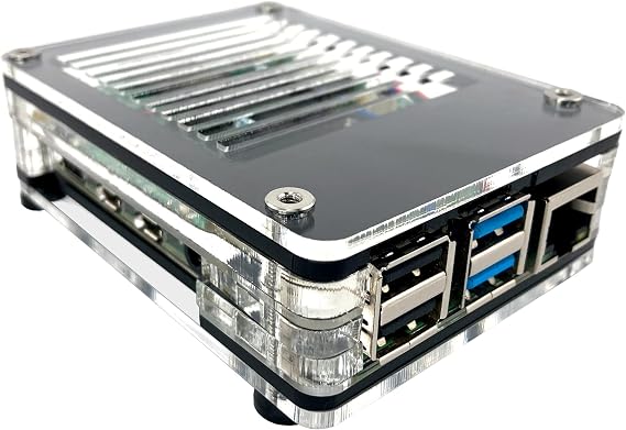 C4Labs Zebra PoE + Case Kit for Raspberry Pi 4B or 3B+ and PoE+ HAT or Official PoE Hat - Black Ice