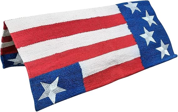 Tahoe Tack Patriotic American Flag Blanket 32" x 32"- Use for Western Horse Saddles, Throw Rug, Mat, Crafts, Decoration, Parades