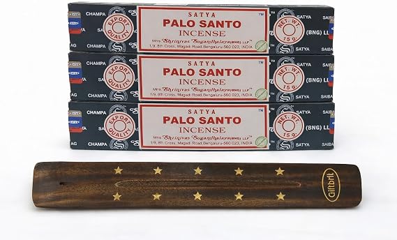Satya Palo Santo 15grams x 3 Packs Incense Sticks for Positivity, Meditation, Relaxation, Yoga, Healing