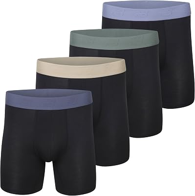 New Balance Mens Ultra Smooth Microfiber Lightweight Breathable Performance Boxer Brief Underwear 4 Pack
