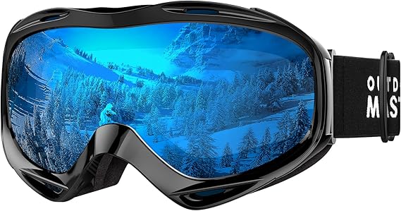 OutdoorMaster OTG Ski Goggles, Snowboard Goggles for Men, Women & Youth | Over Glasses Ski Goggles with Anti-fog UV400 Protection, Helmet Compatibility, and a Soft TPU Frame for Snow Sports.