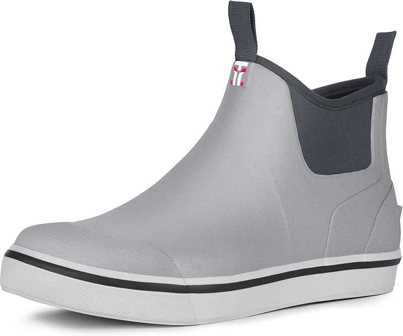 Men's Deck Boots, Rubber Ankle Rain Boots Non-Slip Fishing Boots