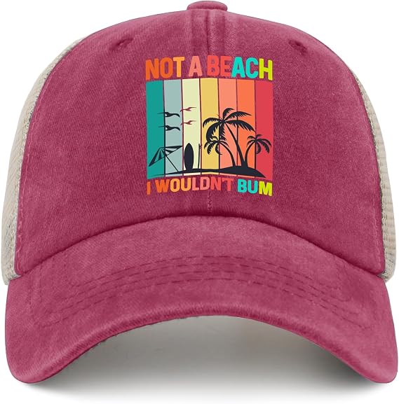 Not A Beach I Wouldn't Bum Golf Hat Army Hat AllBlack Black Hat Women Gifts for Women Golf Cap