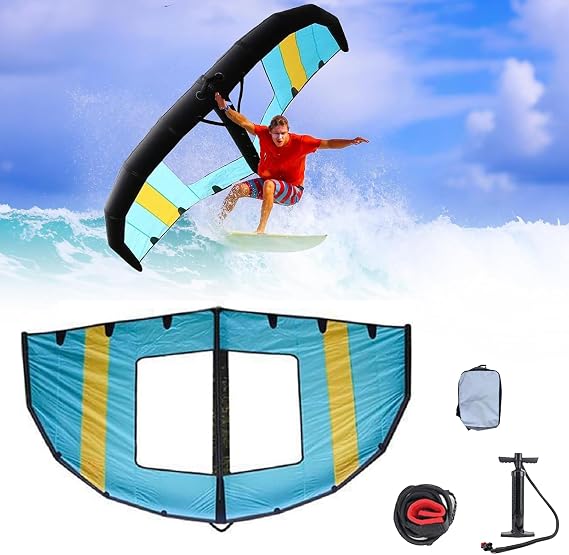Portable Handheld Wing Foil 4㎡ 5㎡ 6㎡ Inflatable Windsurfing Wing with Window, Surf Sail, Kite Surfing Equipment Adult Water Sports, Wind Surfing Kites for Outdoor Snow Ski Surfing Activities