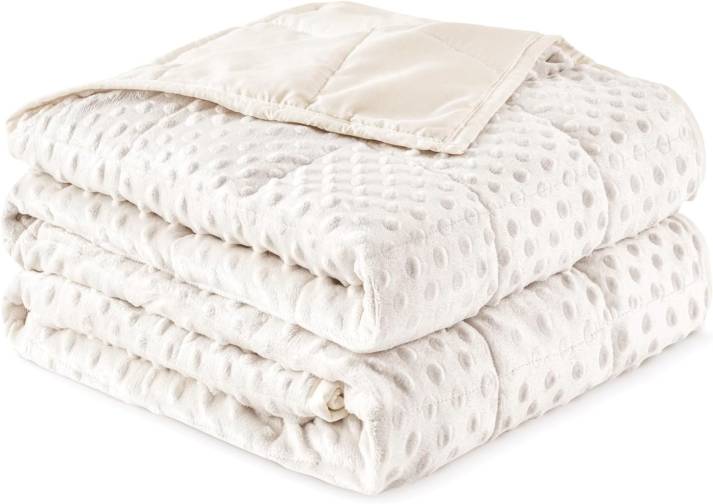 Sivio Weighted Blanket for Adults Queen Size 15 lbs, Soft Heavy Blanket for Stress Relief and Sleep Promotion, Cooling Weighted Throw Blanket for All-Season, White, 60 x 80 inches