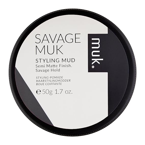 MUK. Haircare Savage Semi Matte Styling Mud, Hair Product, Hair Paste for Men, Strong Hold, Low Shine - 1.76oz | Strong hold styling mud with a semi matte finish and humidity-resistant formula