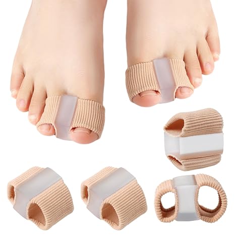 4pcs Gel Toe Separators, Silicone Toe Separators with Double Loop, Breathable Soft Toe Spacers for Women and Men Daily Wear