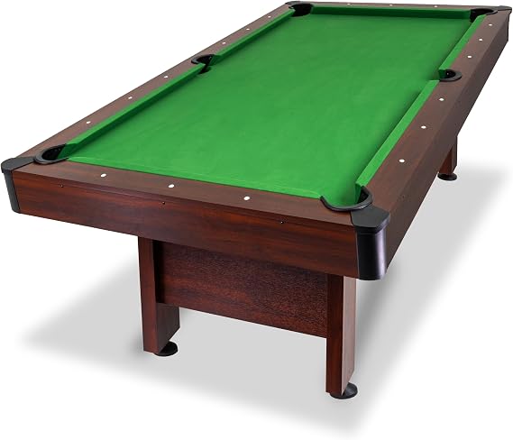 GoSports 7 and 8 ft Pool Tables with Wood Finish - Gray, Black, or Green Felt - Accessories Not Included