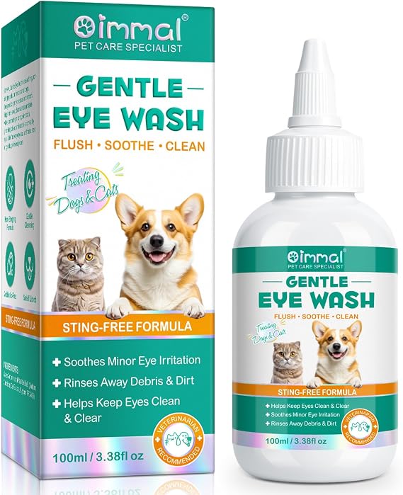 Pets Antiseptic Eye Drops (60 ml) for Dog Cat, Antibacterial for Infection, Dry, Itchy, Irritated, Gunky & Tear Stain Eyes, Alcohol-Free,