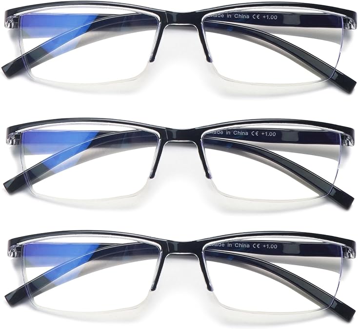 NORPERWIS Reading Glasses Men 3 pack Blue Light Blocking Readers Mens Spring Hinge Comfortable Glasses
