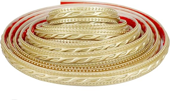 Flexible Molding Trim Wall Trim, 16.4 Feet Self Adhesive Peel and Stick Molding Ceiling Molding, Cabinet Border, Mirror Frame Trim Wall Trim for Home Decor Wall Molding & Trim (Bright Gold)