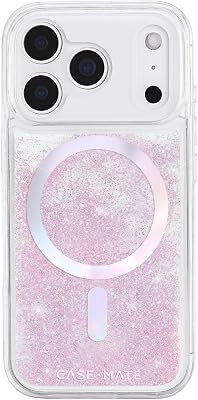 Case-Mate Soap Bubble iPhone 17 Pro Case [Compatible with MagSafe] - Liquid Glitter Phone Case with 12ft Drop Protection - Premium Magnetic Cover for iPhone 17 Pro - Iridescent Waterfall