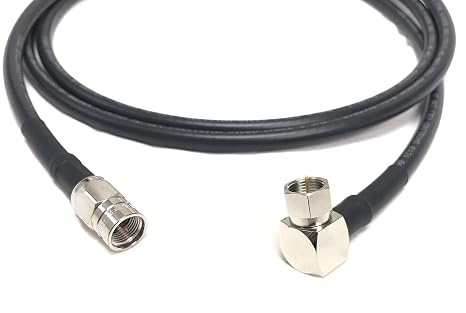Custom Cable Connection 50 Foot Canare 75 Ohm F-Type Male to Male Right Angle Belden 1694A RG6 Broadcast 4K Satellite Coaxial CL2 Cables