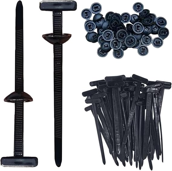 Nylon Universal Cable Tie Buckle, Heavy Duty Self-Locking Nylon Zip Ties Holder, Bumper Retainer Clips, Multipurpose Plastic Cable Ties Tool for Auto Repairing Quick Fix and Hole Fastening