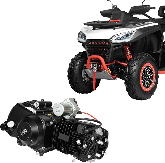 ATV Engine Motor, 125CC 4 Stroke Motor w/Automatic Transmission, Electric Start, 3 Forward Gears and 1 Reverse for GO Karts and ATVs