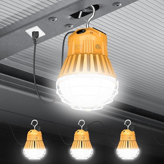 BBESTLED LED Construction Lights, Adjustable 60W/48W/36W Work Lights 5700K/5000K/4500K, AC100-277V - Linkable Industrial Indoor/Outdoor Job Site Workshop Construction Garage Lighting