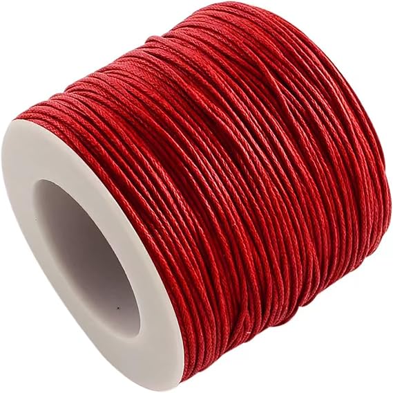 100 Yards Waxed Cotton Cord Thread 1mm Wax-Coated Beading String Rope for Necklace Bracelet Braided Jewelry Making Leather Sewing Macrame Vase Decor