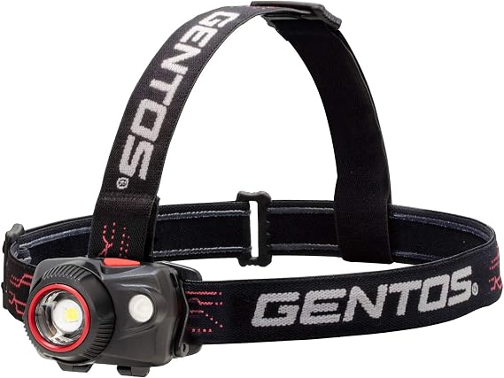 Gentos LED Headlight, USB Rechargeable (Dedicated Rechargeable Battery/AAA Battery), 320 Lumens, Fishing, Double Star, WS-343HD, Red Sub-LED