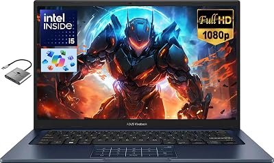 ASUS Vivobook 14 FHD Laptop for Student Business Home School, Intel Core i5 Beat i7-1250U - 16GB RAM 512GB SSD, Private Webcam Windows 11 wAccessory
