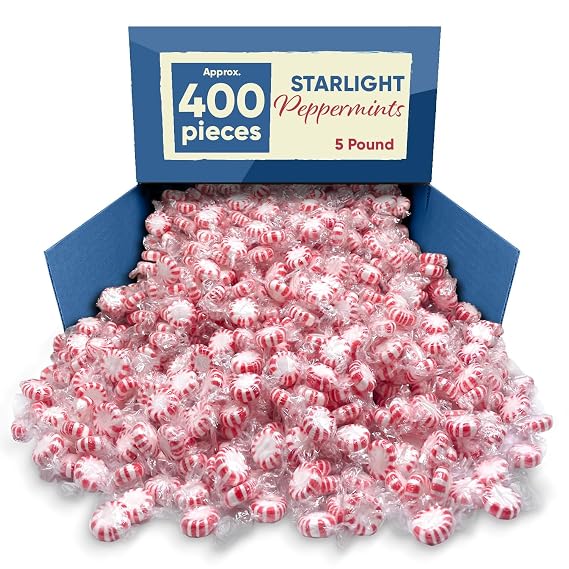 Bulk Starlight Peppermint Mints Candy Individually Wrapped 5 lb Bag