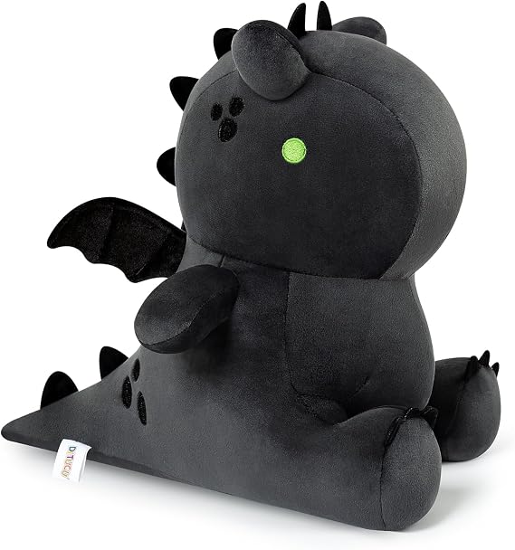Ditucu Cute Dragon Plush Stuffed Animal Plushies Toys Super Soft Dolls Birthday Gifts for Kids Girls Boys Black 12 inch