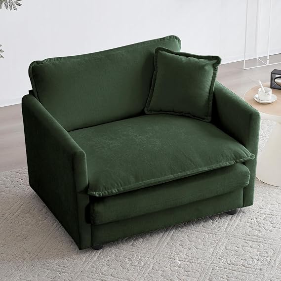 KIVENJAJA 41.4" Chenille Single Sofa Chair, Green
