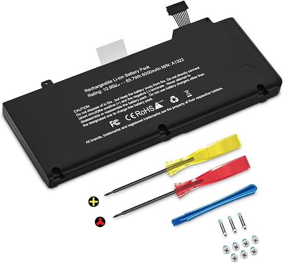 A1322 A1278 Battery for MacBook Pro 13 inch Mid 2012 2010 2009 Early 2011 Late 2011 - Long Lasting [65.7Wh/10.95V]