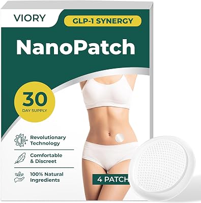 Nano GLP-1 Patches for Women & Men | GLP1 Patch with Berberine, L-Glutamine, Garcinia Cambogia, Resveratrol | 30 Days Supply