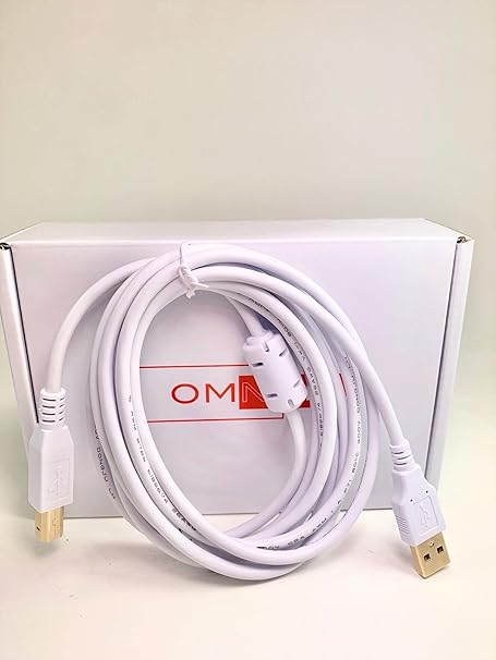 OMNIHIL White 8FT High Speed USB 2.0 Cable Compatible with Anycubic Mega S 3D Printer