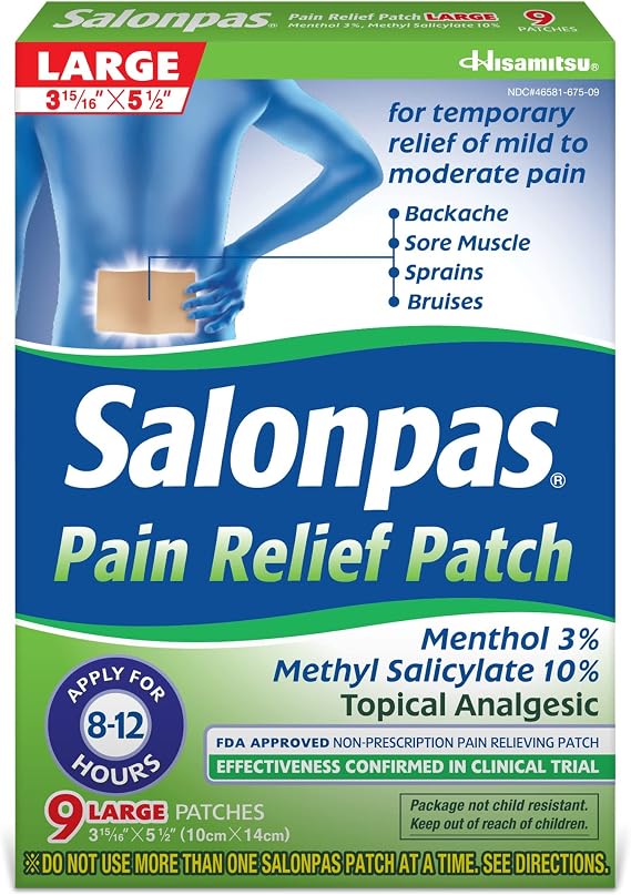 Salonpas Relief Patches Large - 9 ct, Pack of 5