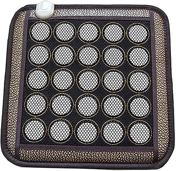 Far Infrared Natural Jade Tourmaline Heating Pad Pro Hot Stone Therapy Mat With Smart Controller, Infrared Heat Therapy Healing, Adjustable Temperature And Auto-Shut, 45 * 45 cm