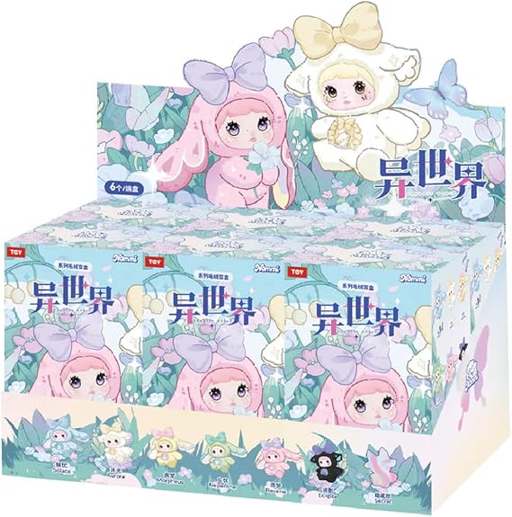 Nommi Blind Box, Cute Vinyl Blind Box Nommi Fantasy World Series, Kawaii Collectible Action Figure Mystery Box for Gifts, Whole Set 6 Pcs (Without Duplicates)