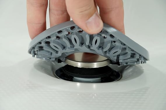 Pop Up Drain Catcher - for Showers & Bathtubs - Hair, Pet Hair & Debris Trap/Stopper for Bathrooms - Drain Cover & Protector - Fight Clogs & Buildup - Patented to Prevent Standing Water-Grey