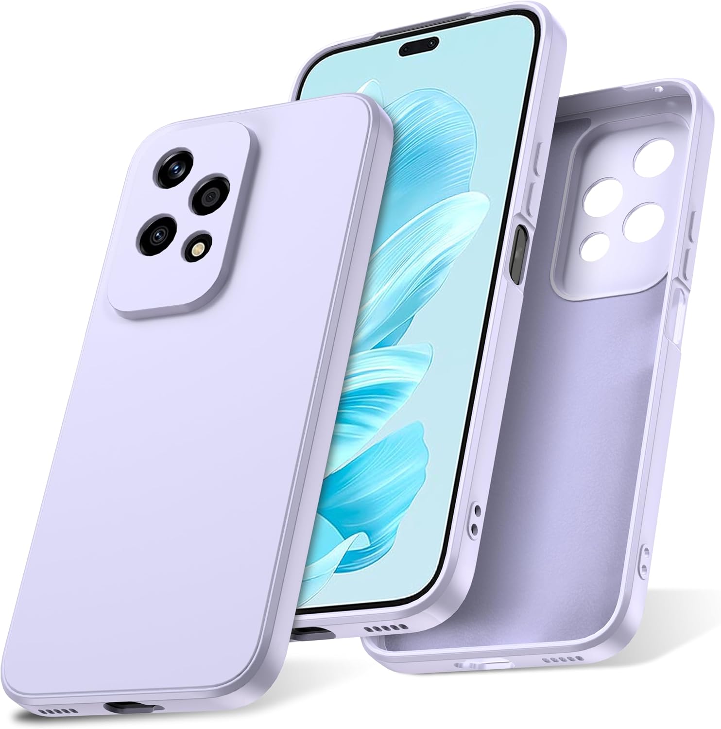 Watana for Honor 200 Lite Case, Soft-Touch Silicone Phone Case, Shockproof, DustProof, Antiskid Full Body Armour Phone Cover with Microfiber Lining for Honor 200 Lite,Purple