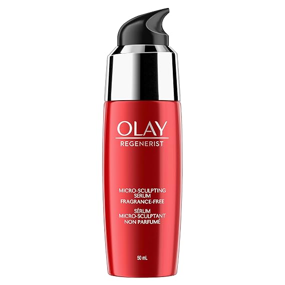 Olay Regenerist Micro Sculpting Serum, Fragrance Free Anti Aging Face Serum for Daily Use, Hydrating and Firming Facial Serum for Smoother Skin and Wrinkle Appearance, Lightweight Formula, 1.7 Fl Oz